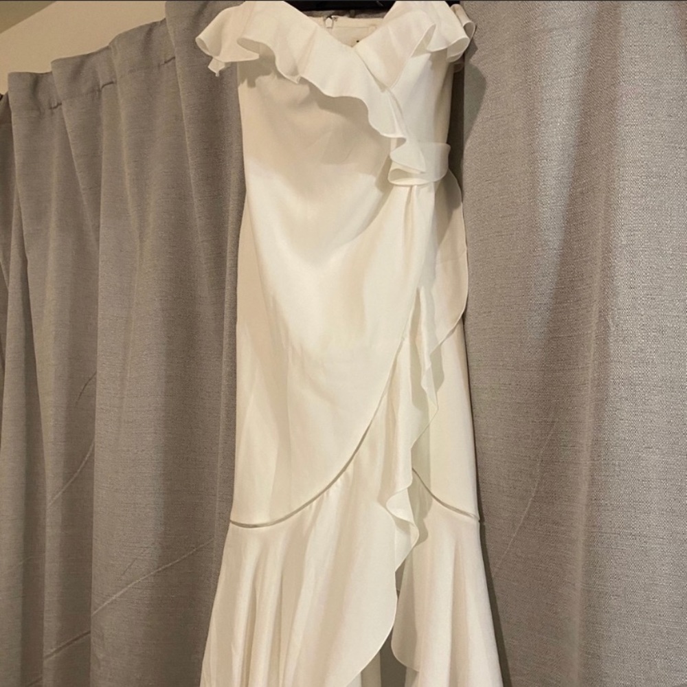 Jonathan Simkhai White Strapless Midi Dress